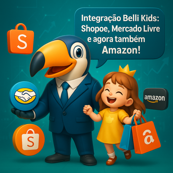 Integração do Sistema Belli Kids com Shopee, Mercado Livre e agora também Amazon!
