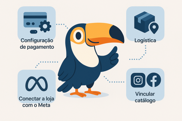 Configuração de Pagamentos, Logística e Integração com Meta